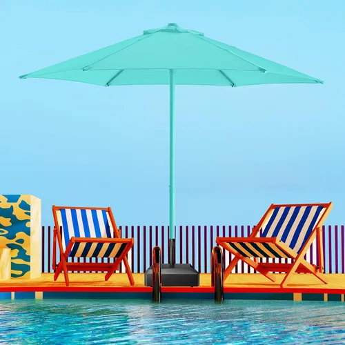 Miniatura 25 de HOMSHADE Sombrilla de patio al aire libre de 9 pies, sombrilla para mesa de mercado, piscina, terraza, protección UV UPF50+ con botón de Rojo