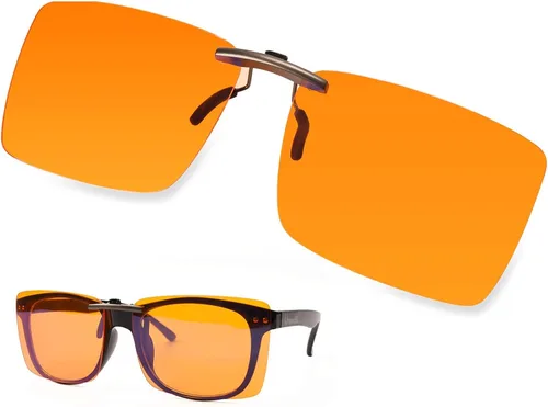 Miniatura 8 de FONHCOO - Lentes con bloqueo de luz azul Clip on para mujeres y hombres sobre lentes de prescripción sin montura, antifatiga ocular, anti dolores