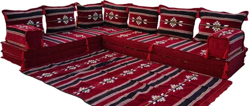 Miniatura 38 de Sofá de piso modular hecho a mano arabicsofa – Asiento oriental Majlis con cojines de respaldo