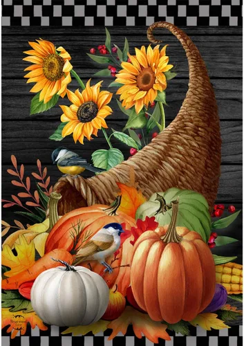 Miniatura 9 de Bandera patriótica de calabaza para jardín, girasoles de EE. UU., 12.5 x 18 pulgadas Briarwood Lane Calabazas