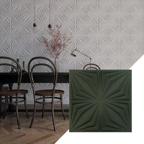 Miniatura 29 de Ekena Millwork WP20X20AHWH 19 5/8 pulgadas de ancho x 19 5/8 pulgadas de alto Asher EnduraWall Decorativo 3D Panel de pared cubre 2.67 pies cuadrados