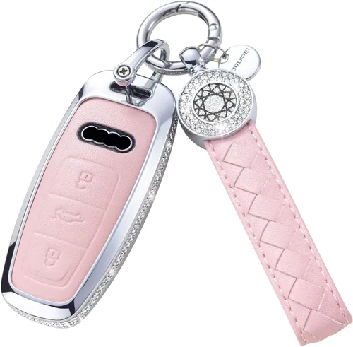 Miniatura 44 de Funda para Llave Honda con Llavero, Carcasa Protectora de Cuero Genuino Rosa con Cristales Compatible con Honda Accord Civic CRV Pilot Odyssey 2022
