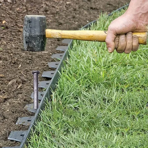Miniatura 5 de WOWCASE Picos de metal de 12 pulgadas, 10 púas de jardinería de metal sólido resistente, clavos de anclaje para bordes de pavimentación, barrera