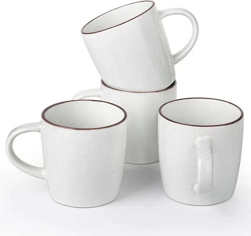 Miniatura 22 de famiware Mercury - Tazas de café de 13 onzas, juego de 4 tazas de café con asa, tazas para café con leche, té caliente, capuchino, moca, cacao, negro