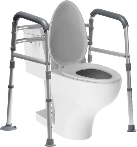 Rieles de seguridad para inodoros, altura ajustable, plegable, montaje sin herramientas, para ancianos, personas mayores, discapacitados y