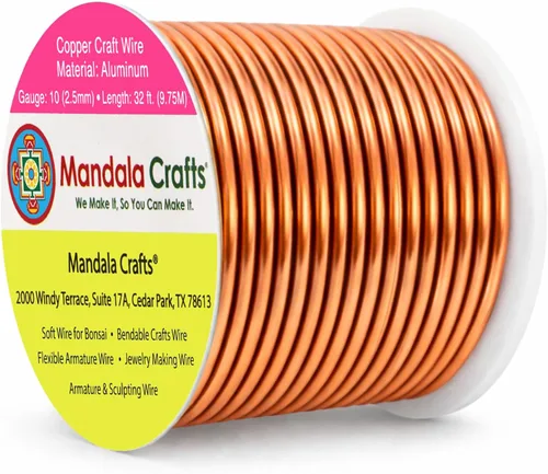 Miniatura 12 de Mandala Crafts - Alambre de aluminio anodizado de 8 calibre para hacer joyas - 9.75 m de alambre flexible negro colorido - Flexible para bonsái