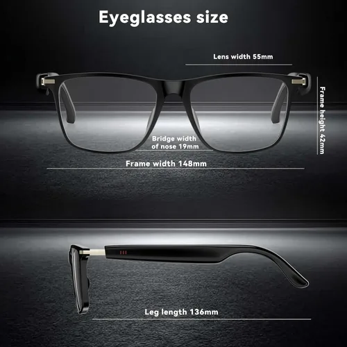 Miniatura 8 de Lentes inteligentes AI con ChatGPT, gafas Bluetooth con más de 164 lenguajes y acentos, lente fotocrómica, audio de oído abierto, música y llamadas