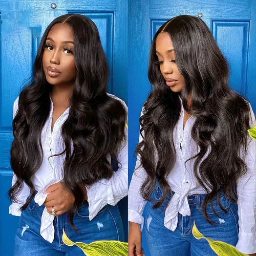 Miniatura 25 de Paquetes de Ondas Corporales con Cierre para Mujeres Negras (10 12 14+10) 100% Cabello Humano Brasileño de Ondas Corporales Sin Procesar 3 Paquetes