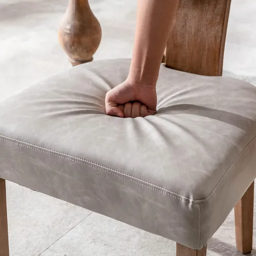 Miniatura 6 de RIVOVA Juego de 4 sillas de comedor modernas de mediados de siglo, tapizadas de piel sintética, sillas Parson modernas sin brazos de cocina, sillas