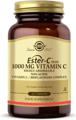 Solgar Ester-C Plus vitamina C (complejo de ascorbato Ester-C) tabletas de 1000 mg , 033984010512, 60, 1, 1