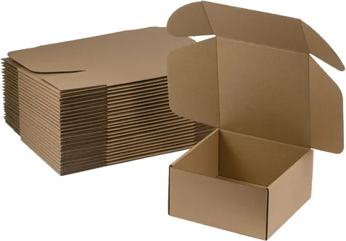 Paquete de 25 cajas de envío de 8x8x4 pulgadas, cajas de cartón corrugado marrones para pequeñas empresas