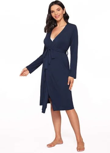 Miniatura 3 de Latuza Conjunto de camisón y bata de lactancia de viscosa para mujer