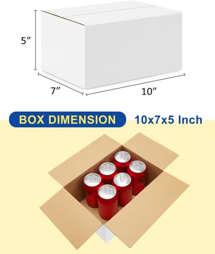 Miniatura 2 de Paquete de 40 cajas de envío pequeñas de 10x7x5, cajas de cartón corrugado para embalaje para pequeñas empresas, cajas blancas de correo Blanco