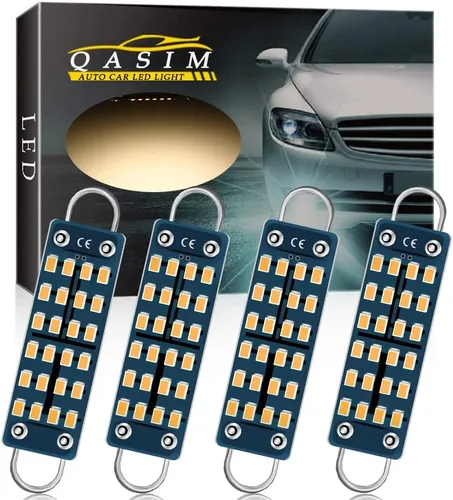Miniatura 9 de Qasim 44mm (1.73") Bombilla LED de circuito rígido brillante azul, sin polaridad 12V 211-2 212-2 561 562 567 564 RL4410 Luz interior para espejo
