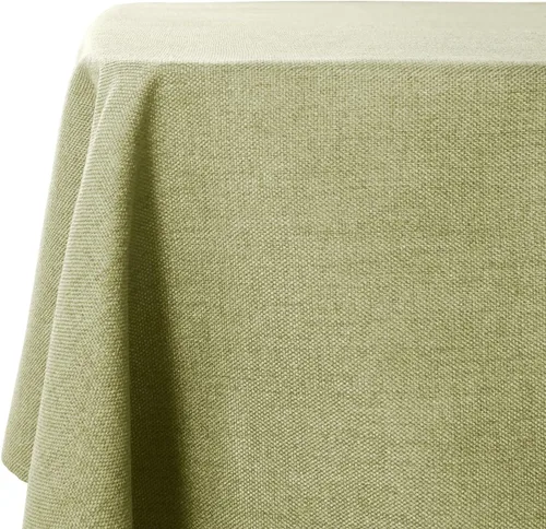 Miniatura 48 de Mantel rectangular de 71 x 55 pulgadas, lino sintético, sin arrugas, impermeable, color beige, para campamento, graduación, rectangular, para Lino