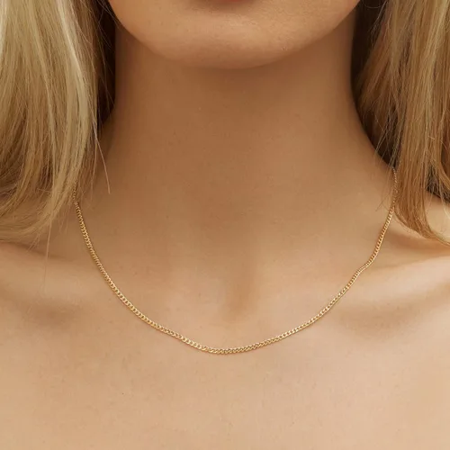 Miniatura 2 de Barzel Collar de cadena de oro chapado en oro de 18 quilates eslabones cubanos de 0.079in, 0.118in, 0.157in, 0.197in, para mujeres u hombres