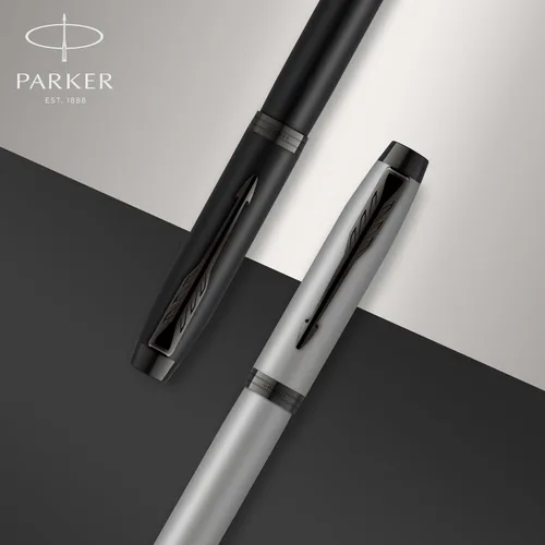 Miniatura 5 de PARKER - Bolígrafo IM de acero inoxidable con borde cromado, punta fina con repuesto de tinta negra, caja de regalo