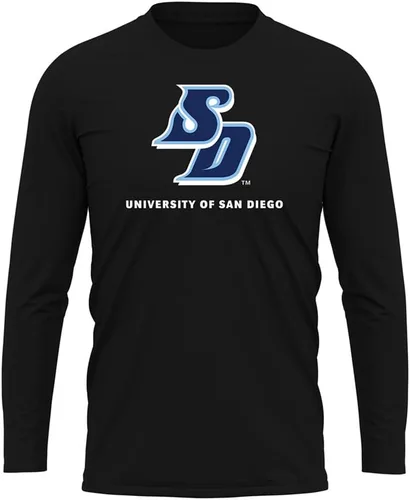 Miniatura 142 de Camisa deportiva de manga larga oficial de la NCAA Collegiate para hombre, colección negra con logotipo primario