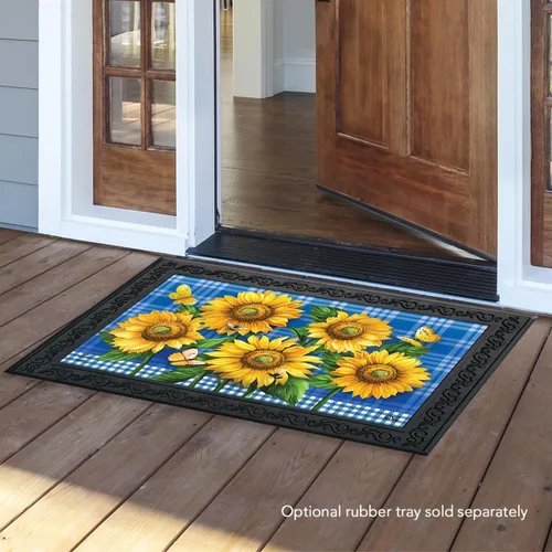 Briarwood Lane Felpudo de verano con girasoles azules