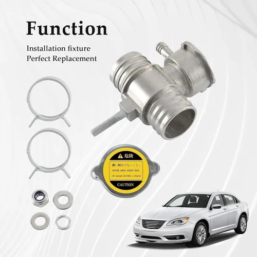 Miniatura 5 de Llenadora de refrigerante de motor de aluminio con tapa compatible con Dodge Avenger Caliber Durango Dakota Chrysler 200 Sebring Jeep Compass