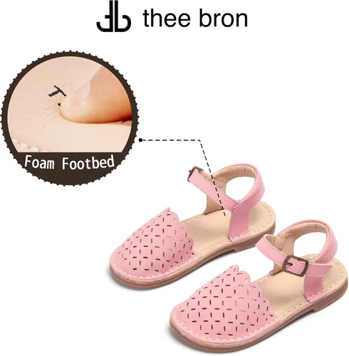 Miniatura 27 de THEE BRON Sandalias cómodas para niñas, zapatos para niños, sandalias rellenas