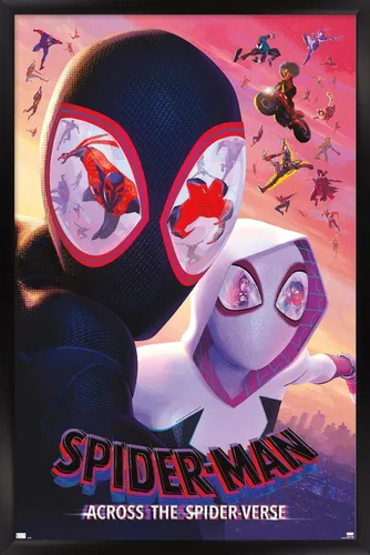 Marvel Spider-Man: Across The Spider-Verse - Póster de pared de una hoja, 34 pulgadas de largo x 22.4 pulgadas de ancho, versión enmarcada en negro