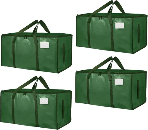 Miniatura 31 de Paquete de 4 bolsas de mudanza extra grandes y resistentes, bolsas de almacenamiento impermeables con asas y cremalleras, plegables para dormitorio