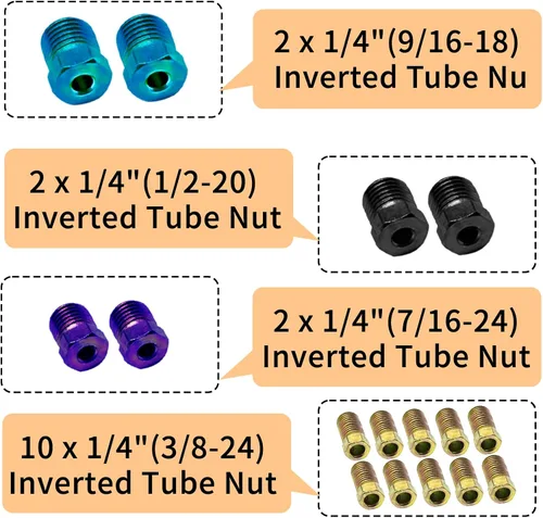 Miniatura 3 de Kit de línea de freno de 1/4 pulgadas, rollo de tubo de freno de acero inoxidable resistente de 25 pies con 16 accesorios para sistemas de freno