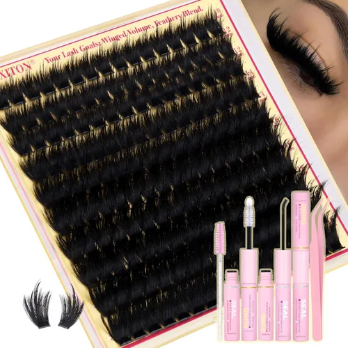 Miniatura 22 de Extensiones de racimos de pestañas voluminosas con racimos de manga puntiagudos, 300D, pestañas de 10-18 mm de grosor, extensiones de pestañas