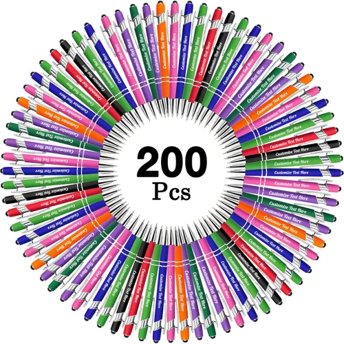 Miniatura 82 de Hasta 500 bolígrafos personalizados a granel con logotipo de mensaje de nombre comercial, bolígrafos grabados personalizados con lápiz óptico