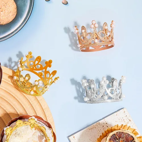 Miniatura 3 de Fabbay 15 piezas de corona de metal para torta de princesa para cupcakes, ramos de flores, tiara para el día del padre, mujeres, cumpleaños, novia