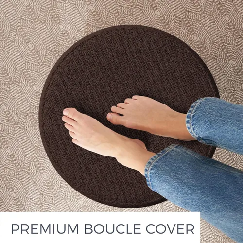 Miniatura 3 de ZICOTO Hermoso puf otomano Boucle y reposapiés - Eleva la decoración de tu sala de estar con comodidad ligera y encanto, un moderno poof relleno