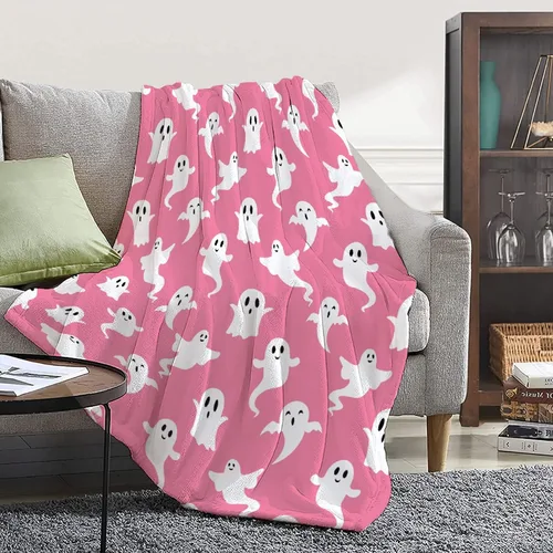 Miniatura 13 de Manta de fantasmas morados para niñas, mujeres y niños, manta ligera de forro polar espeluznante para niños, mantas de franela suave, decorativas