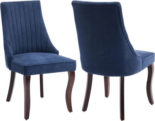 Miniatura 19 de Shenyon Juego de 4 sillas de comedor color beige, cómodas sillas de comedor tapizadas con canal de tela, sillas de cocina modernas para comedor