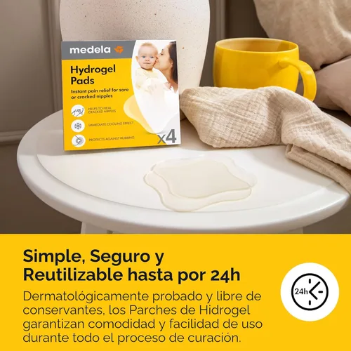 Miniatura 8 de Medela Almohadillas de Hidrogel, Alivio Instantáneo del Dolor para Pezones Agrietados o Doloridos por Amamantar y Extraer Leche, Humedad Refrescante