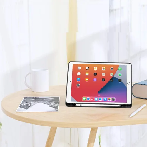 Miniatura 7 de Funda para iPad 8ª/7ª generación (2020/2019) iPad 10.2 pulgadas con soporte para lápices [encendido/apagado] funda protectora con soporte magnetico