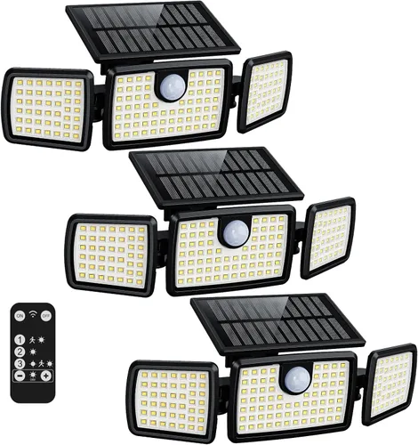 Miniatura 9 de Luces solares al aire libre MIHANI, luces de cubierta con sensor de movimiento de carga rápida al aire libre para terraza con alta luminosidad