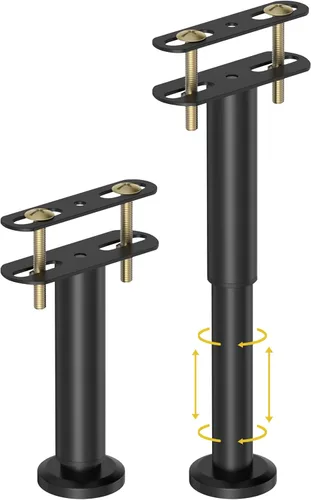 Miniatura 12 de Wlrrcwdttc 4 Patas de Soporte de Cama de Altura Ajustable 7.08-12.6 pulgadas, Patas de Soporte Central del Marco de Cama para Marco de Cama/Listón