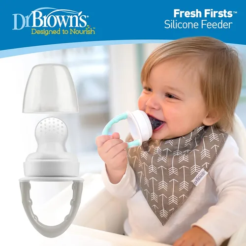 Miniatura 3 de Dr. Brown's Diseñado para nutrir, alimentador de silicona Fresh Firsts, gris, talla única
