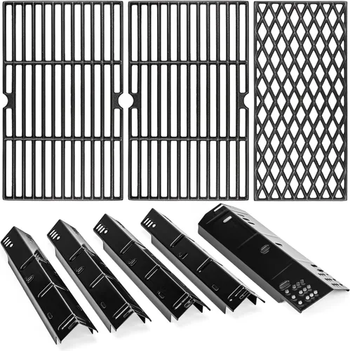 Miniatura 9 de Uniflasy Rejillas de parrilla Placas de calor para Dyna-Glo 4 quemadores DGH450CRP DGH451CRP Piezas de parrilla para Dyna Glo 70-01-911 70-02-411
