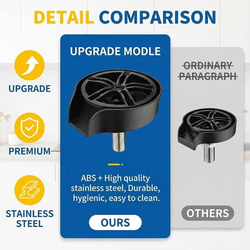 Miniatura 4 de SOONHUA Enjuagadora de vidrio para fregadero de cocina, cabezal rociador extraíble y limpiador de botellas con adaptadores rápidos universales