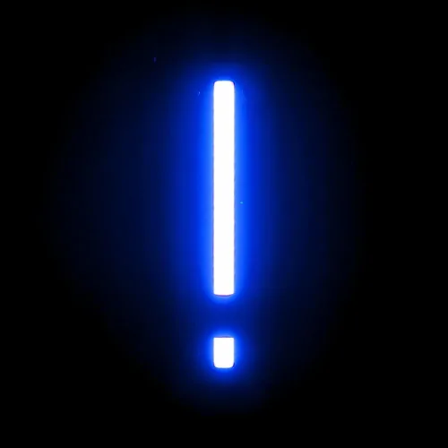 SpellBrite Punto de exclamación LED | Señales de bricolaje intercambiables con personajes LED azules | Componentes adicionales necesarios para