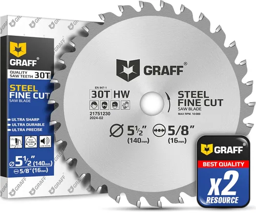 Miniatura 10 de GRAFF Hoja de sierra circular de 4-1/2 pulgadas, hoja de sierra para amoladora de 24 dientes para madera, madera contrachapada, paneles de yeso