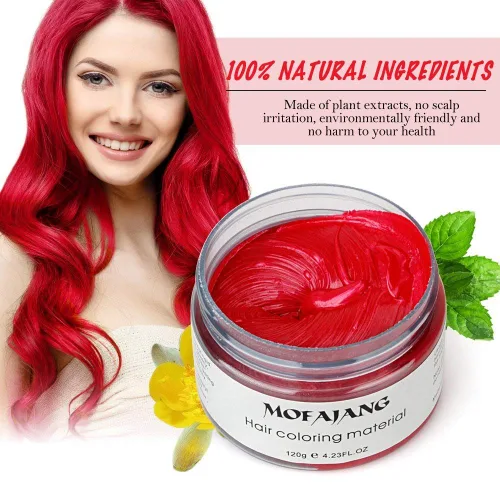 Miniatura 4 de NYKKOLA Cera unisex para el cabello, tinte de color crema para peinar, pomada de peinado natural, lavable temporal, fiesta cosplay (gris mate ceniza)