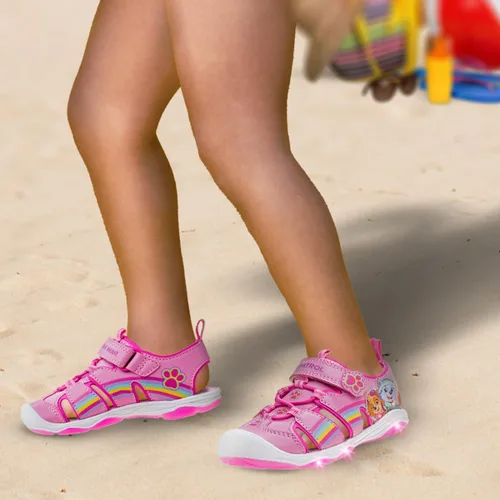 Miniatura 2 de Nickelodeon Zapatos iluminados de Paw Patrol para niñas, sandalias de verano, zapatos de agua para niños, Skye Everest, correa ajustable para playa