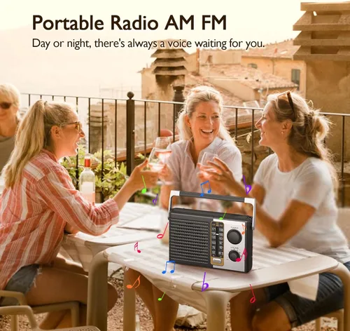 Miniatura 5 de Yewrich Radio AM FM con la mejor recepción, radios transistores portátiles que funcionan con pilas, conector para auriculares, alimentación de CA