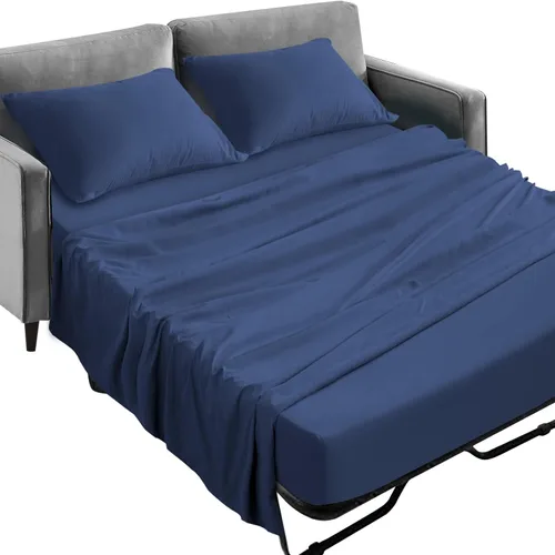 Miniatura 21 de SPRINGSPIRIT Juego de sábanas para sofá cama tamaño Queen, juego de sábanas de 4 piezas con bolsillos de hasta 8 pulgadas de profundidad, sábanas