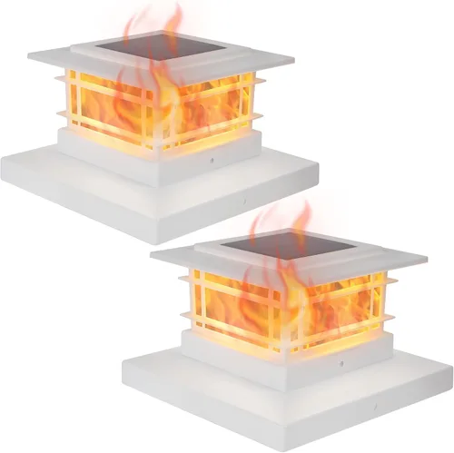 Miniatura 16 de Dynaming Luces solares de 4 x 4 para exteriores con 2 modos de color, luces solares para poste de valla, carcasa negra para postes de vinilo/madera