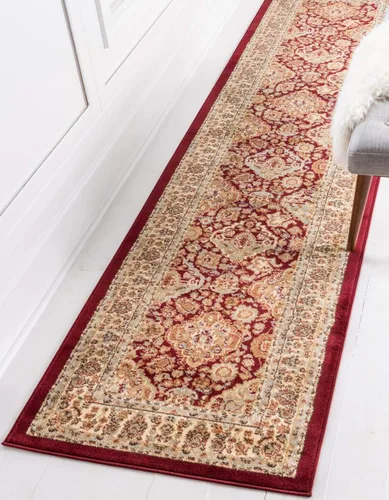 Miniatura 16 de Unique Loom - Colección Voyage - Alfombra redonda tradicional oriental, marrón, Polipropileno, Marrón/Rojo