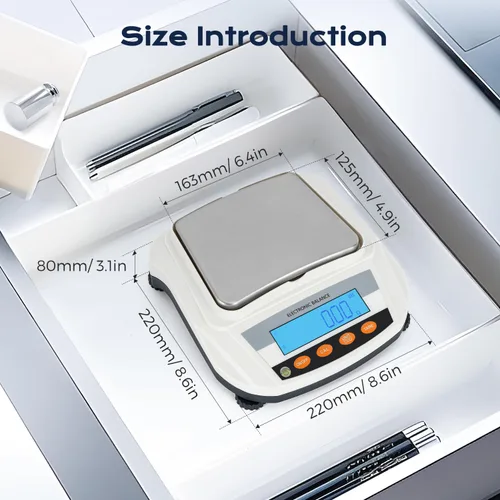 Miniatura 6 de Bonvoisin Balanza electrónica recargable de la balanza 3000gX0.0.04 oz del laboratorio Balanza analítica de la precisión Balanza de laboratorio